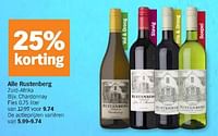 Promotions Rustenberg chardonny - Vins blancs - Valide de 20/05/2024 à 26/05/2024 chez Albert Heijn