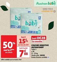Promotions Couches sensitive auchan baby - Produit Maison - Auchan Ronq - Valide de 22/05/2024 à 02/06/2024 chez Auchan Ronq