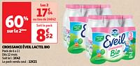 Promoties Croissance éveil lactel bio - Lactel - Geldig van 22/05/2024 tot 02/06/2024 bij Auchan