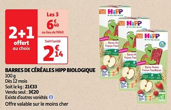 Promotions Barres de céréales hipp biologique - Hipp - Valide de 22/05/2024 à 02/06/2024 chez Auchan Ronq