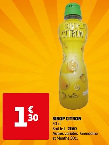 Promotions Sirop citron - Produit Maison - Auchan Ronq - Valide de 22/05/2024 à 27/05/2024 chez Auchan Ronq