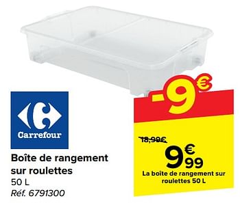 Promotions Boîte de rangement sur roulettes - Produit maison - Carrefour  - Valide de 22/05/2024 à 03/06/2024 chez Carrefour