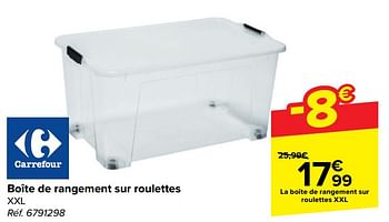 Promotions Boîte de rangement sur roulettes - Produit maison - Carrefour  - Valide de 22/05/2024 à 03/06/2024 chez Carrefour