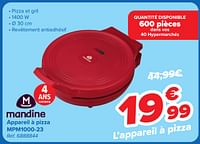 Promotions Mandine appareil à pizza mpm1000-23 - Mandine - Valide de 22/05/2024 à 03/06/2024 chez Carrefour