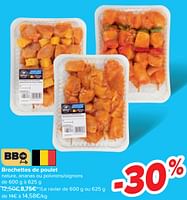 Promotions Brochettes de poulet - Produit maison - Carrefour  - Valide de 22/05/2024 à 03/06/2024 chez Carrefour