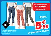 Promotions Pantalon fluide dame - Tex - Valide de 22/05/2024 à 03/06/2024 chez Carrefour