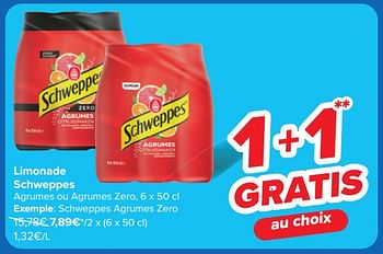 Promotions Schweppes agrumes zero - Schweppes - Valide de 22/05/2024 à 03/06/2024 chez Carrefour