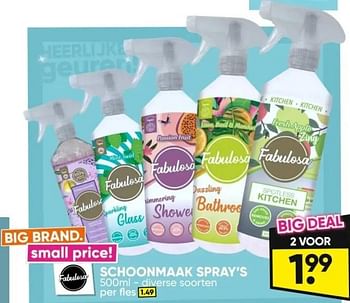 Promoties Schoonmaak spray`s - Fabulosa - Geldig van 20/05/2024 tot 02/06/2024 bij Big Bazar