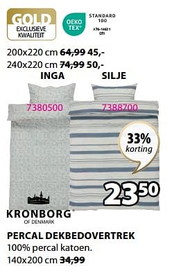 Promoties Percal dekbedovertrek inga - Kronborg - Geldig van 20/05/2024 tot 23/06/2024 bij Jysk