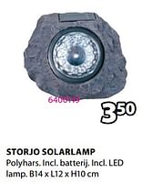Promoties Storjo solarlamp - Huismerk - Jysk - Geldig van 20/05/2024 tot 23/06/2024 bij Jysk