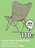 Promoties Vallestrup loungestoel - Huismerk - Jysk - Geldig van 20/05/2024 tot 23/06/2024 bij Jysk