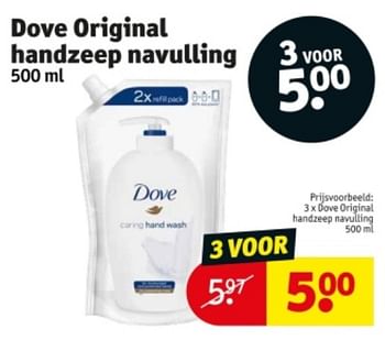 Promoties Dove original handzeep navulling - Dove - Geldig van 21/05/2024 tot 26/05/2024 bij Kruidvat