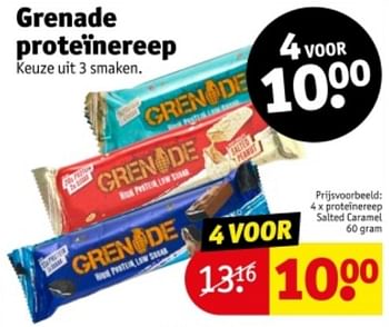 Promoties Proteinereep salted caramel - Grenade - Geldig van 21/05/2024 tot 26/05/2024 bij Kruidvat