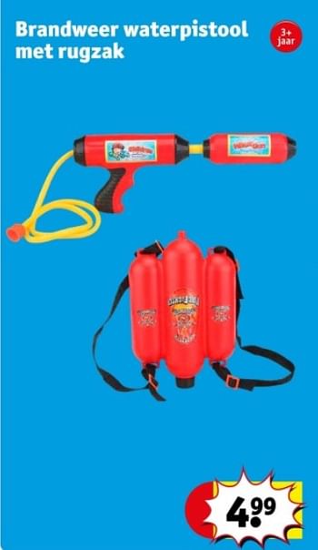 Promoties Brandweer waterpistool met rugzak - Huismerk - Kruidvat - Geldig van 21/05/2024 tot 26/05/2024 bij Kruidvat