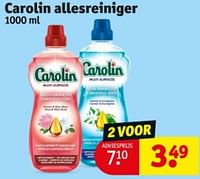 Promoties Carolin allesreiniger - Carolin - Geldig van 21/05/2024 tot 26/05/2024 bij Kruidvat