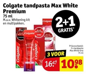 Promoties Tandpasta max white one - Colgate - Geldig van 21/05/2024 tot 26/05/2024 bij Kruidvat