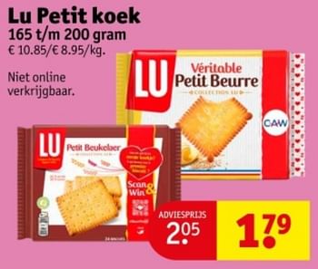 Promoties Lu petit koek - Lu - Geldig van 21/05/2024 tot 26/05/2024 bij Kruidvat