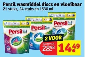Promoties Persil wasmiddel discs en vloeibaar - Persil - Geldig van 21/05/2024 tot 26/05/2024 bij Kruidvat