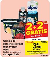 Promotions Alternative au yaourt fruits rouges plant protein - Alpro - Valide de 22/05/2024 à 03/06/2024 chez Carrefour