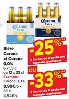 Promotions Bière corona 0,0% - Corona - Valide de 22/05/2024 à 03/06/2024 chez Carrefour