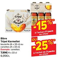 Promotions Bière tripel karmeliet - TRipel Karmeliet - Valide de 22/05/2024 à 03/06/2024 chez Carrefour