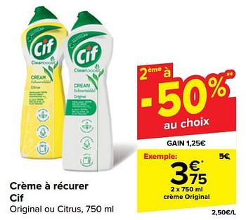Promotions Crème original - Cif - Valide de 22/05/2024 à 03/06/2024 chez Carrefour
