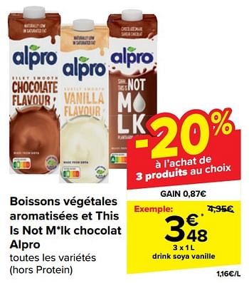 Promotions Drink soya vanille - Alpro - Valide de 22/05/2024 à 03/06/2024 chez Carrefour