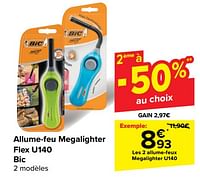 Promotions Les 2 allume-feux megalighter u140 - BIC - Valide de 22/05/2024 à 03/06/2024 chez Carrefour