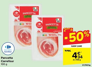 Promotions Pancetta carrefour - Produit maison - Carrefour  - Valide de 22/05/2024 à 03/06/2024 chez Carrefour