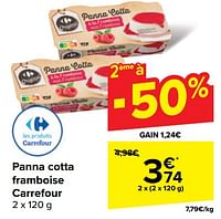Promotions Panna cotta framboise carrefour - Produit maison - Carrefour  - Valide de 22/05/2024 à 03/06/2024 chez Carrefour