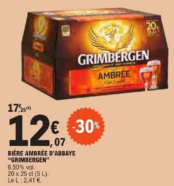 Promotions Bière ambrée d`abbaye grimbergen - Grimbergen - Valide de 21/05/2024 à 02/06/2024 chez E.Leclerc