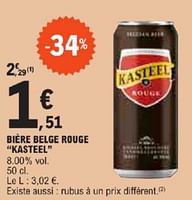 Promotions Bière belge rouge kasteel - Kasteelbier - Valide de 21/05/2024 à 02/06/2024 chez E.Leclerc