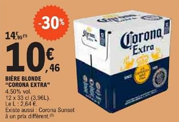 Promotions Bière blonde corona extra - Corona - Valide de 21/05/2024 à 02/06/2024 chez E.Leclerc