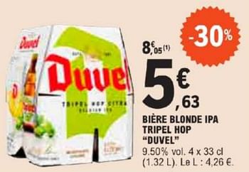 Promotions Bière blonde ipa tripel hop duvel - Duvel - Valide de 21/05/2024 à 02/06/2024 chez E.Leclerc
