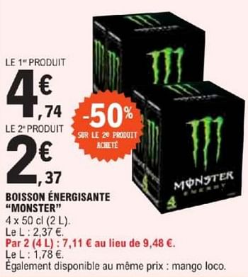 Promotions Boisson énergisante monster - Monster - Valide de 21/05/2024 à 02/06/2024 chez E.Leclerc