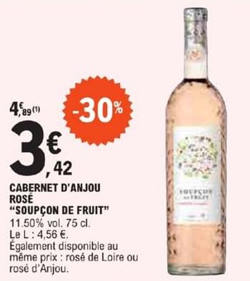 Promotions Cabernet d`anjou rosé soupçon de fruit - Vins rosé - Valide de 21/05/2024 à 02/06/2024 chez E.Leclerc