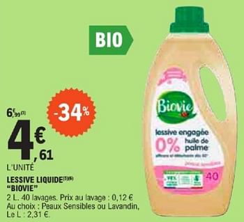 Promotions Lessive liquide biovie - Biovie - Valide de 21/05/2024 à 02/06/2024 chez E.Leclerc