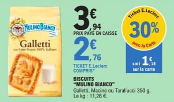 Promotions Biscuits mulino bianco - Mulino Bianco - Valide de 21/05/2024 à 02/06/2024 chez E.Leclerc