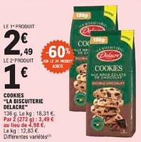 Promotions Cookies la biscuiterie delacre - Delacre - Valide de 21/05/2024 à 02/06/2024 chez E.Leclerc