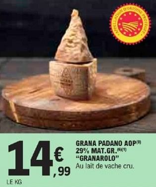 Promotions Grana padano aop granarolo - Granarolo - Valide de 21/05/2024 à 02/06/2024 chez E.Leclerc