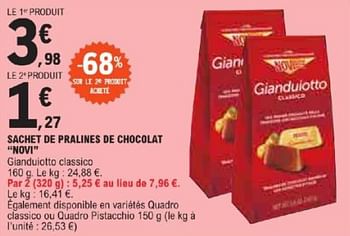 Promotions Sachet de pralines de chocolat novi - Novi - Valide de 21/05/2024 à 02/06/2024 chez E.Leclerc