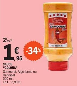 Promotions Sauce colona - Colona - Valide de 21/05/2024 à 02/06/2024 chez E.Leclerc