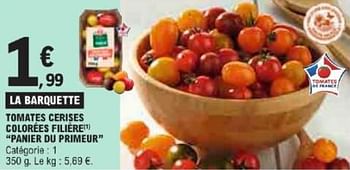 Promotions Tomates cerises colorées filière panier du primeur - Panier du Primeur - Valide de 21/05/2024 à 02/06/2024 chez E.Leclerc