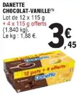 Promotions Danette chocolat-vanille - Danone - Valide de 21/05/2024 à 02/06/2024 chez E.Leclerc