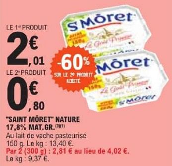 Promotions Saint môret nature mat gr - St Môret  - Valide de 21/05/2024 à 02/06/2024 chez E.Leclerc
