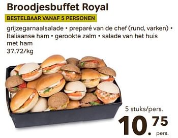 Promoties Broodjesbuffet royal - Huismerk - Buurtslagers - Geldig van 24/04/2024 tot 18/06/2024 bij Buurtslagers
