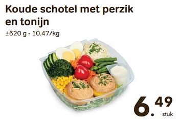 Promoties Koude schotel met perzik en tonijn - Huismerk - Buurtslagers - Geldig van 24/04/2024 tot 18/06/2024 bij Buurtslagers