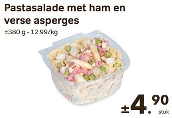 Promoties Pastasalade met ham en verse asperges - Huismerk - Buurtslagers - Geldig van 24/04/2024 tot 18/06/2024 bij Buurtslagers