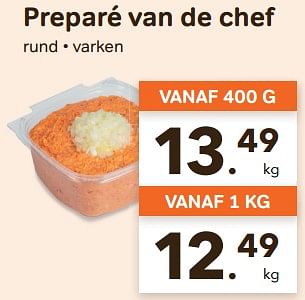 Promoties Preparé van de chef - Huismerk - Buurtslagers - Geldig van 24/04/2024 tot 18/06/2024 bij Buurtslagers