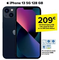 Promoties Apple iphone 13 5g 128 gb - Apple - Geldig van 22/05/2024 tot 03/06/2024 bij Carrefour